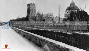Torre Santa Maria e Battistero -  via Contessa Matilde anno - ? Fonte – Archivio di stato di Pisa SBAAAS_PI_21536 Autorizzazione n.Prot. 5273 del 18-Aprile-2014 su concessione del Ministero dei Beni e delle Attività Culturali e del Turismo - soprintendenza di Pisa